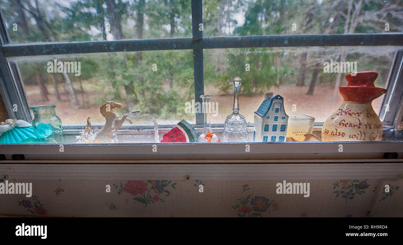 Items in a kitchen window. Stock Photo