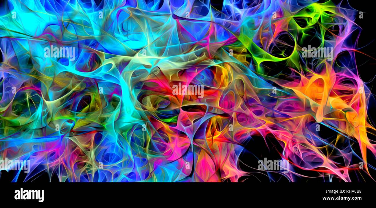 Abstract electrifying lines, smoky fractal pattern, digital ...