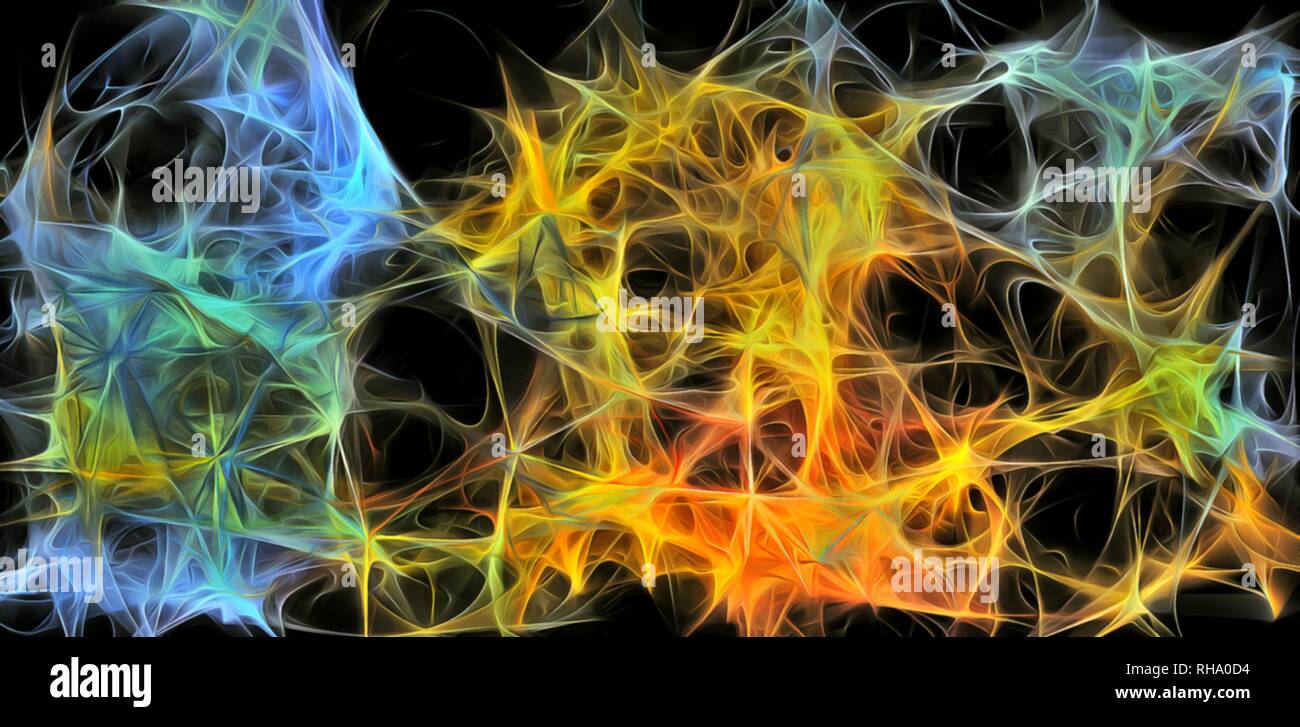 Abstract electrifying lines, smoky fractal pattern, digital ...