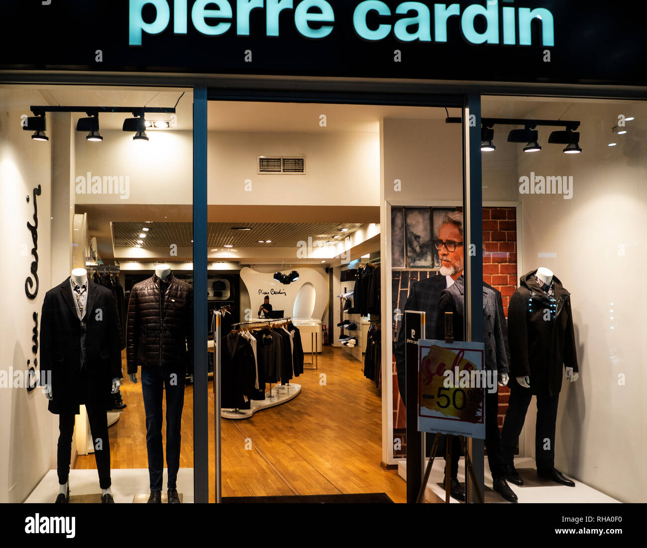 Pierre Cardin store in the mall Globus Stock Photo - Alamy