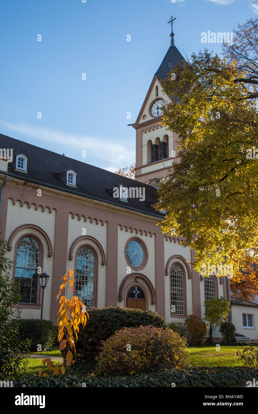 View at the Protestant church in Neuwied Heddesdorf Stock Photo