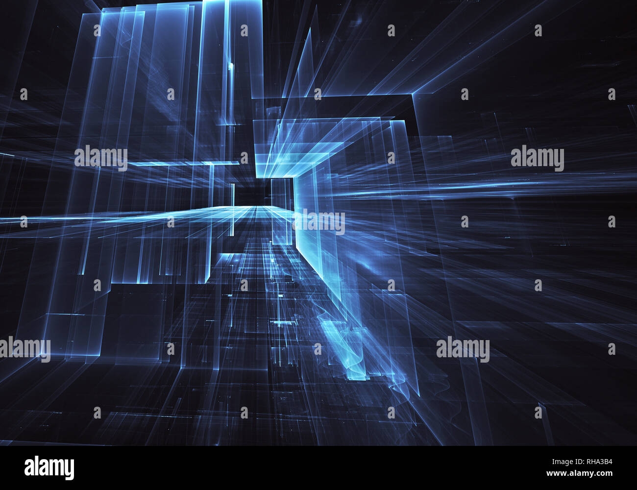 Computer generated abstract tehnology 3D image. Three-dimensional 3D ...