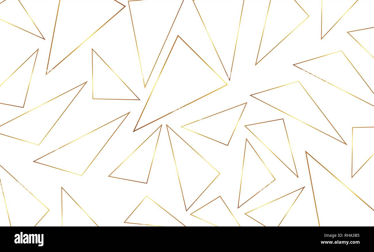 Seamless geometric. Golden background. Vector seamless. Golden texture. Geometric background with triangle. Gold, Glitter, Modern Stock Vector