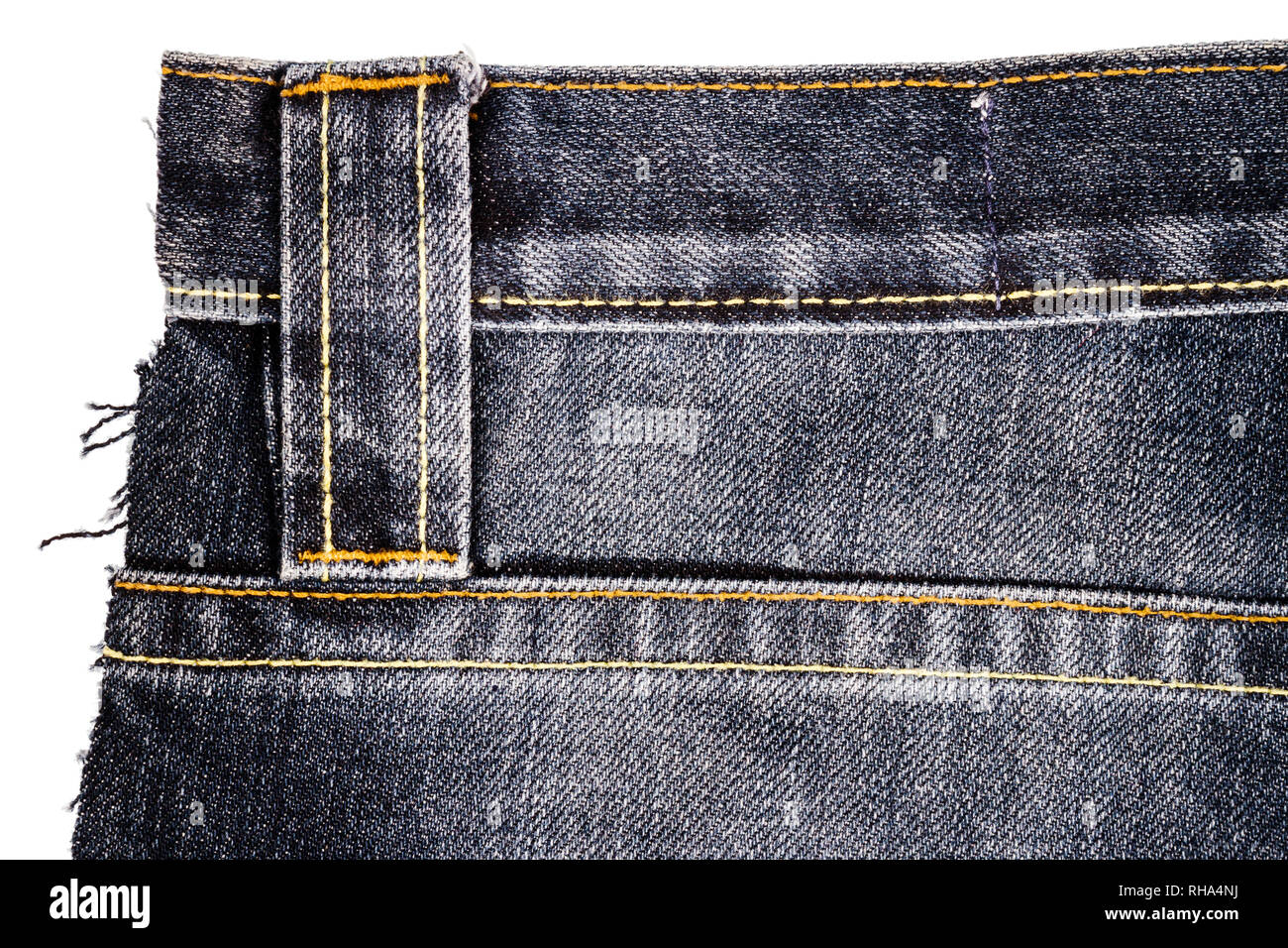 Piece of black jeans fabric with 
