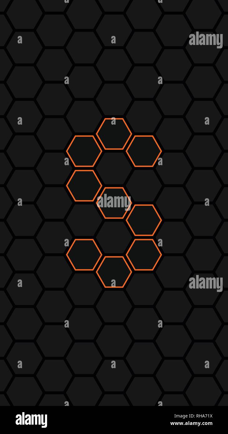Dark wallpaper for mobile, hexagon shaped letter S, abstract geometric  wallpaper and background Stock Vector Image & Art - Alamy