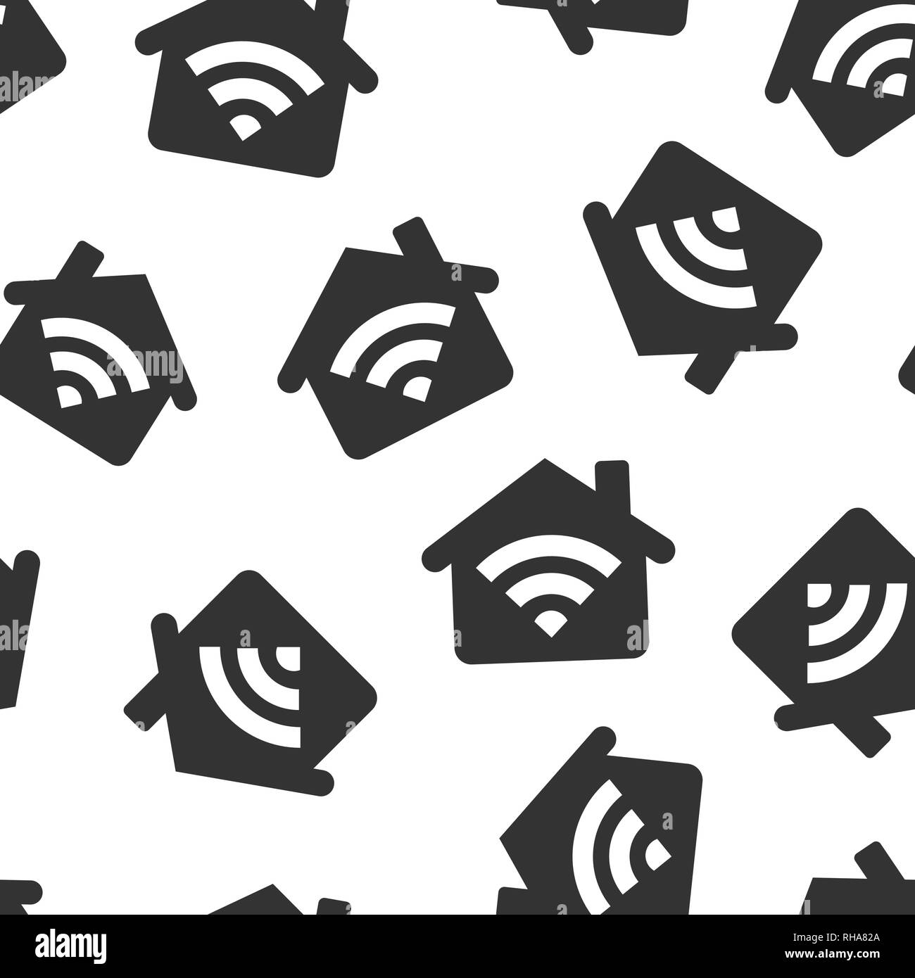 Smart home icon seamless pattern background. House control vector illustration. Smart home symbol pattern. Stock Vector