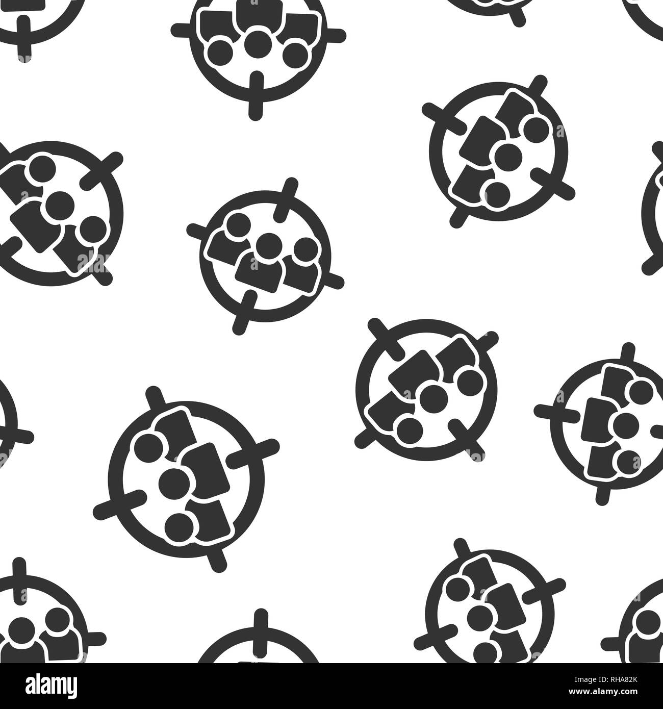 Target audience icon seamless pattern background. Focus on people ...