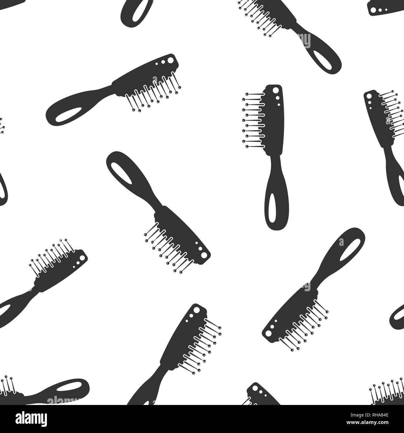 Hair brush icon seamless pattern background. Comb accessory vector