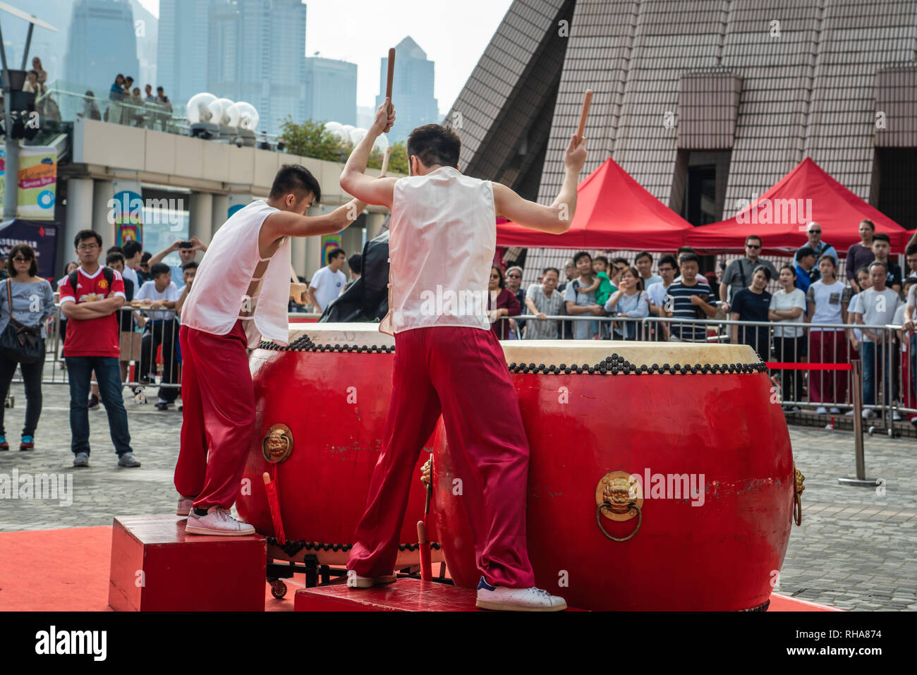The Hong Kong Synergy 24 Drum Competition outdoors in Kowloon, Hong