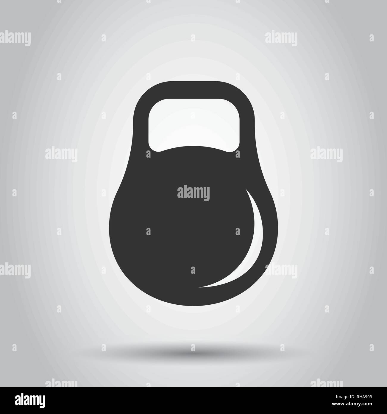 Dumbbell fitness gym in flat style. Barbell illustration on white ...