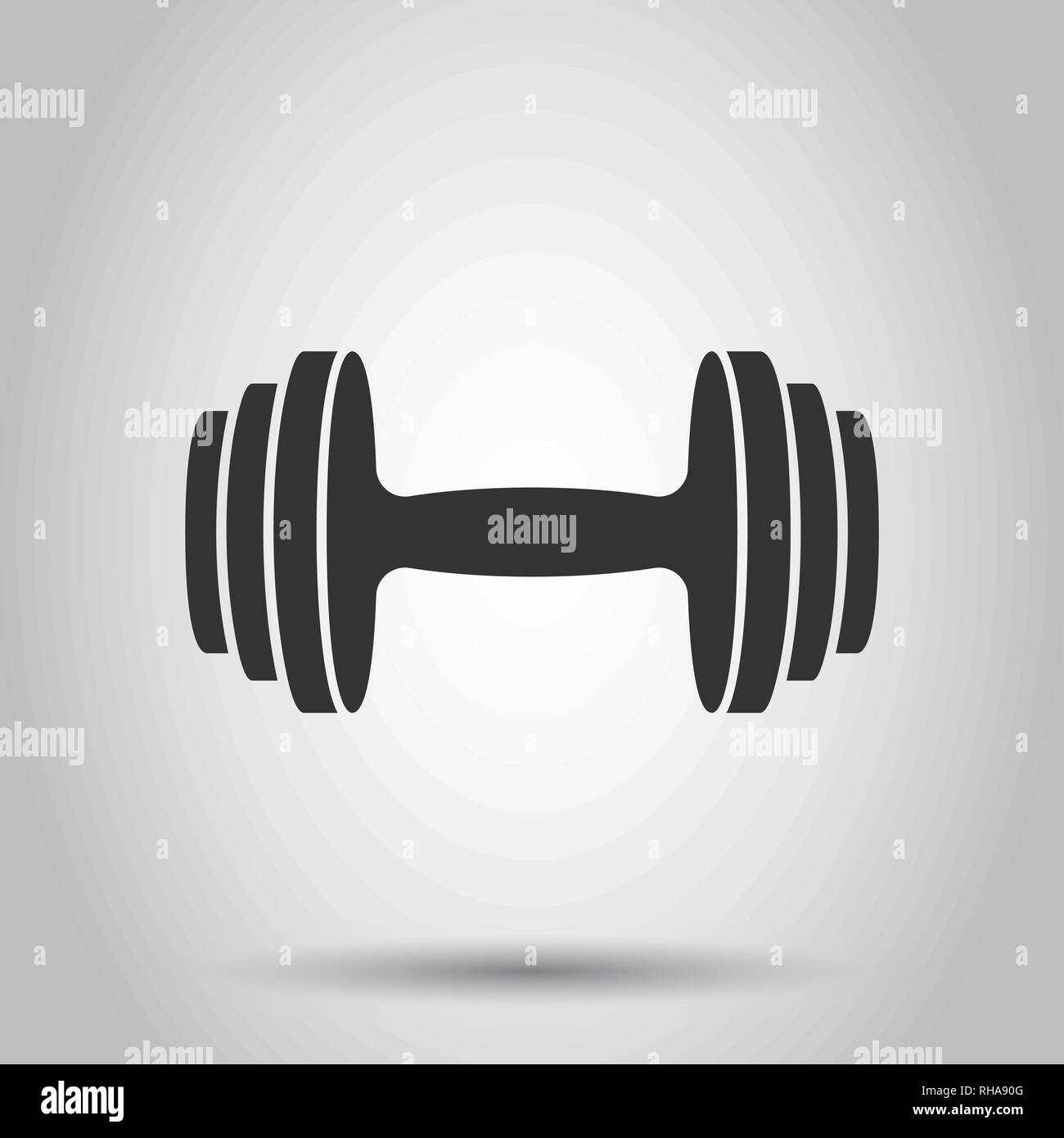 Dumbbell fitness gym in flat style. Barbell illustration on white ...