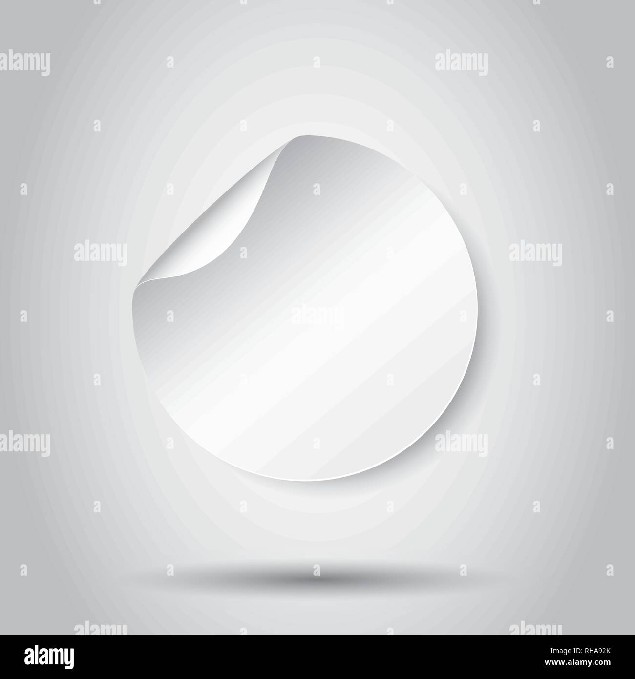 Blank sticker icon. Empty promotional label with peel off corner