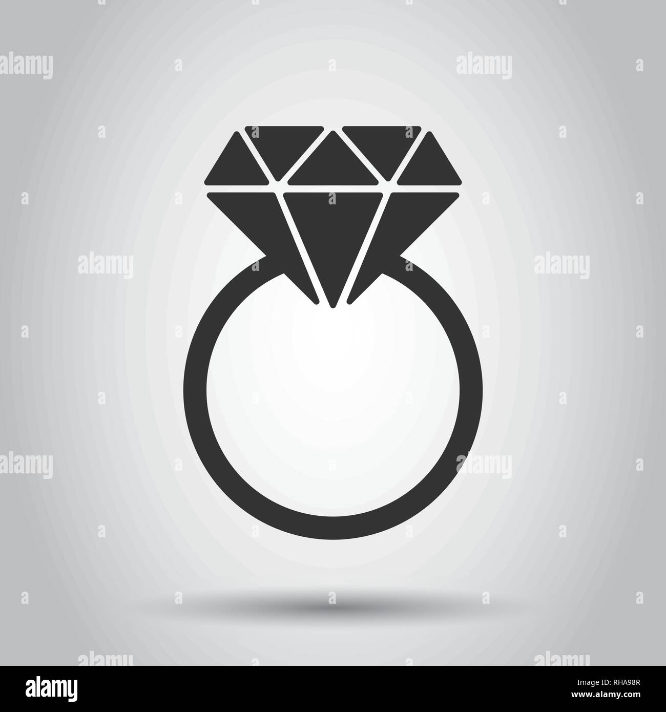 Engagement ring with diamond vector icon in flat style. Wedding ...