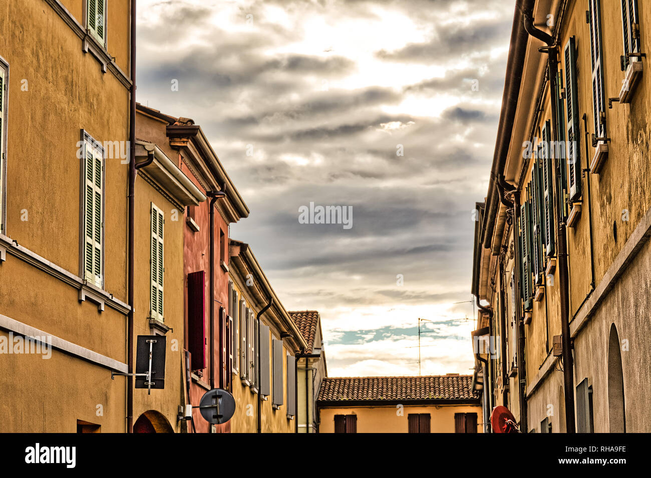 colorful buildings in ancient hamlet of Italian village Stock Photo - Alamy