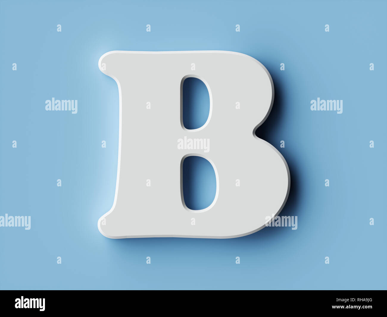 letter b green alphabet sign 3d render Stock Illustration