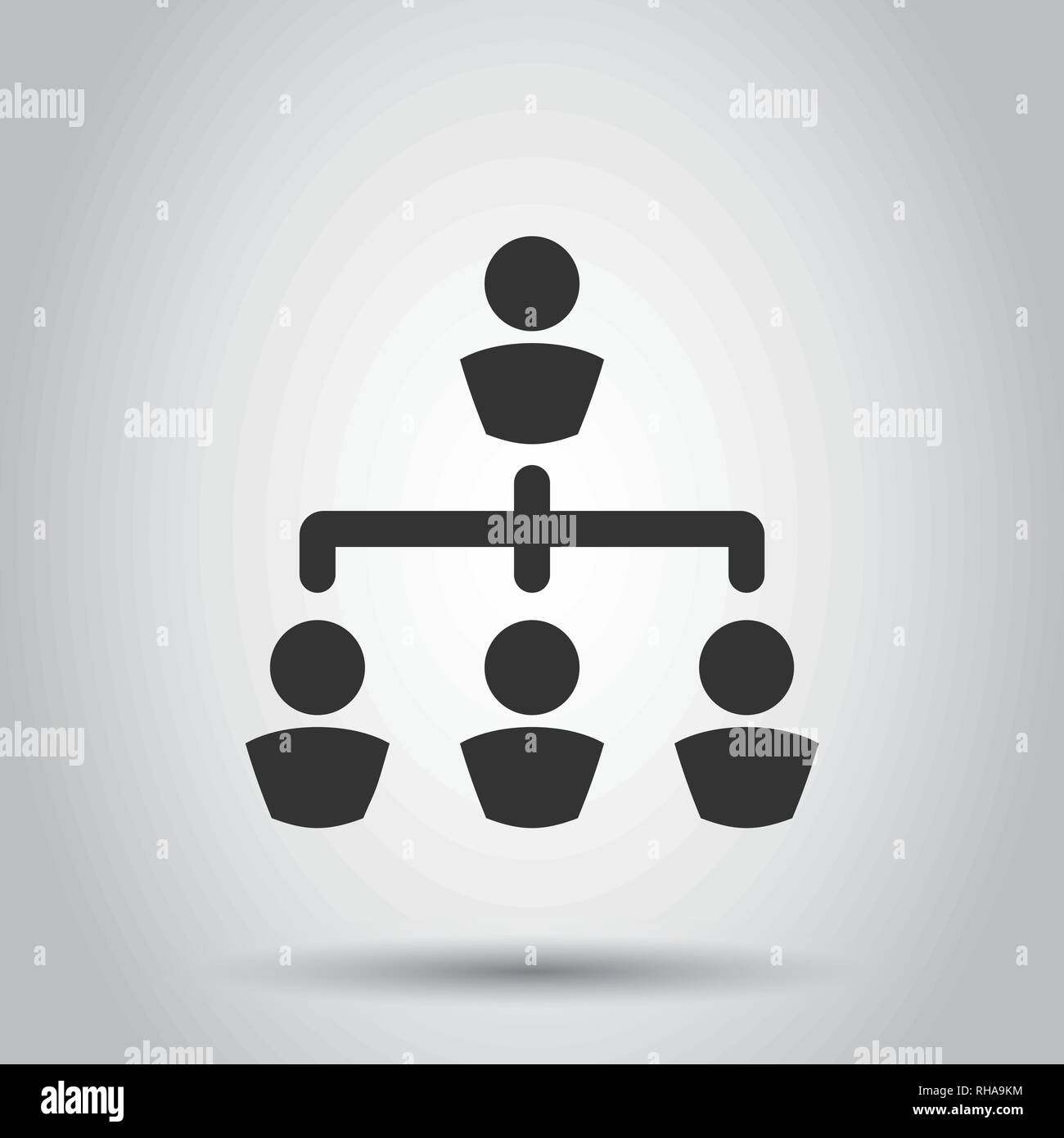 Corporate organization chart with business people vector icon in flat ...