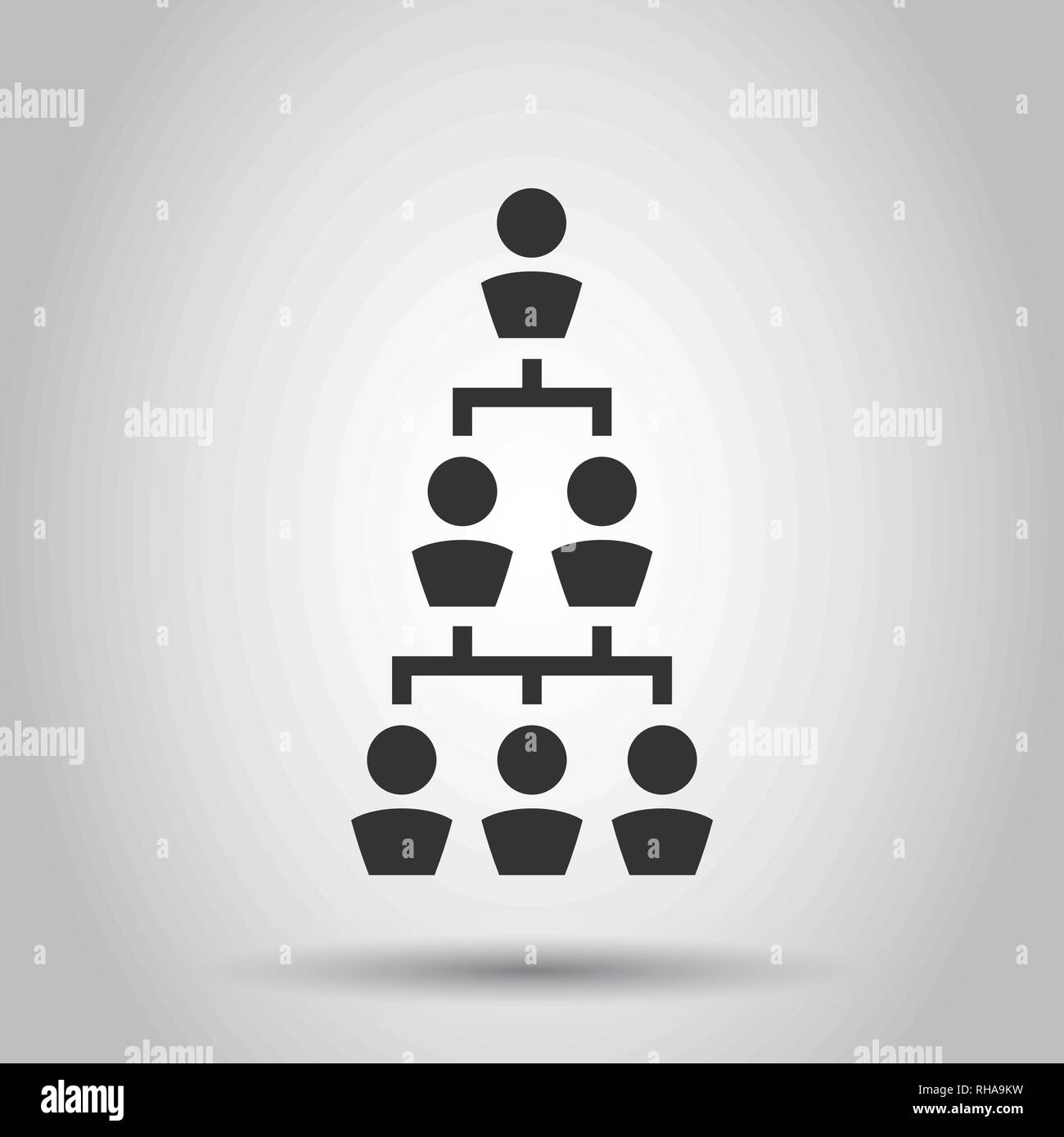 Corporate organization chart with business people vector icon in flat ...