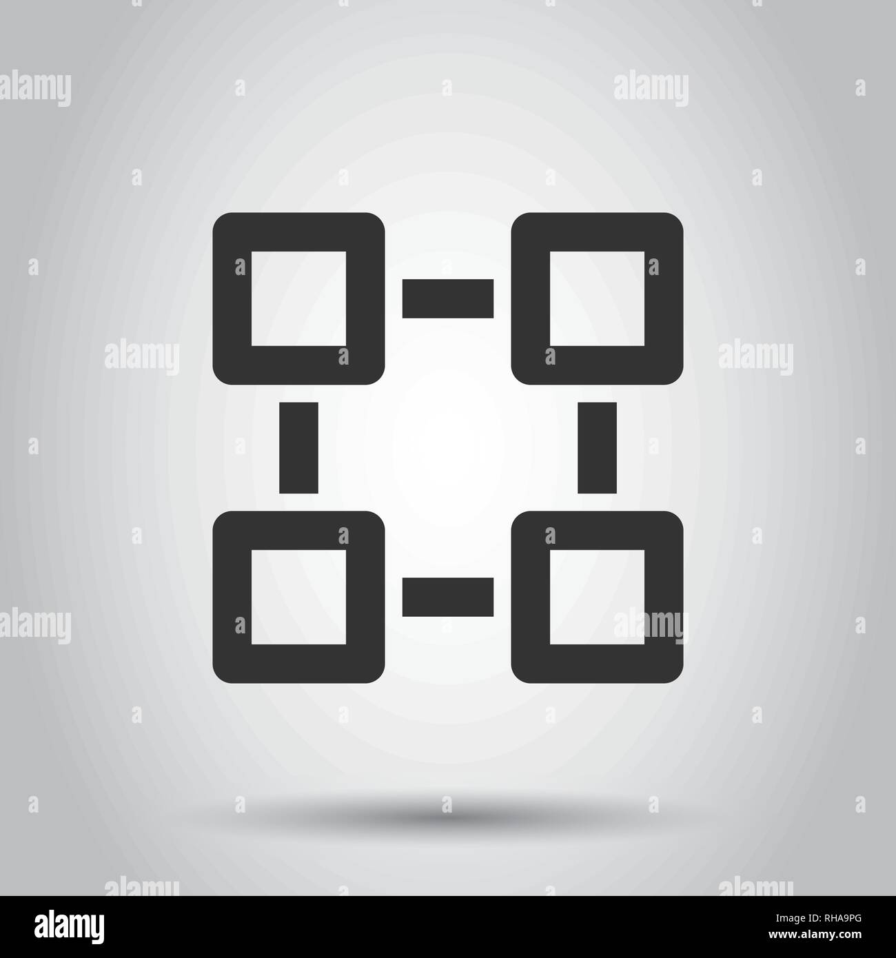 Blockchain technology vector icon in flat style. Cryptography cube ...