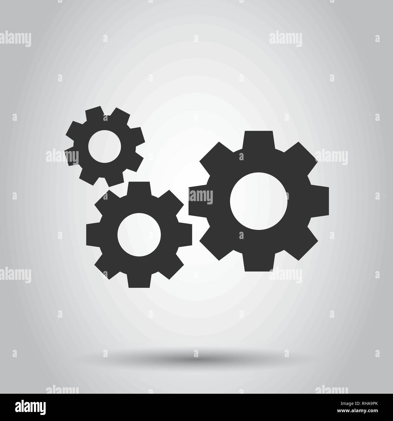 Gear vector icon in flat style. Cog wheel illustration on white ...