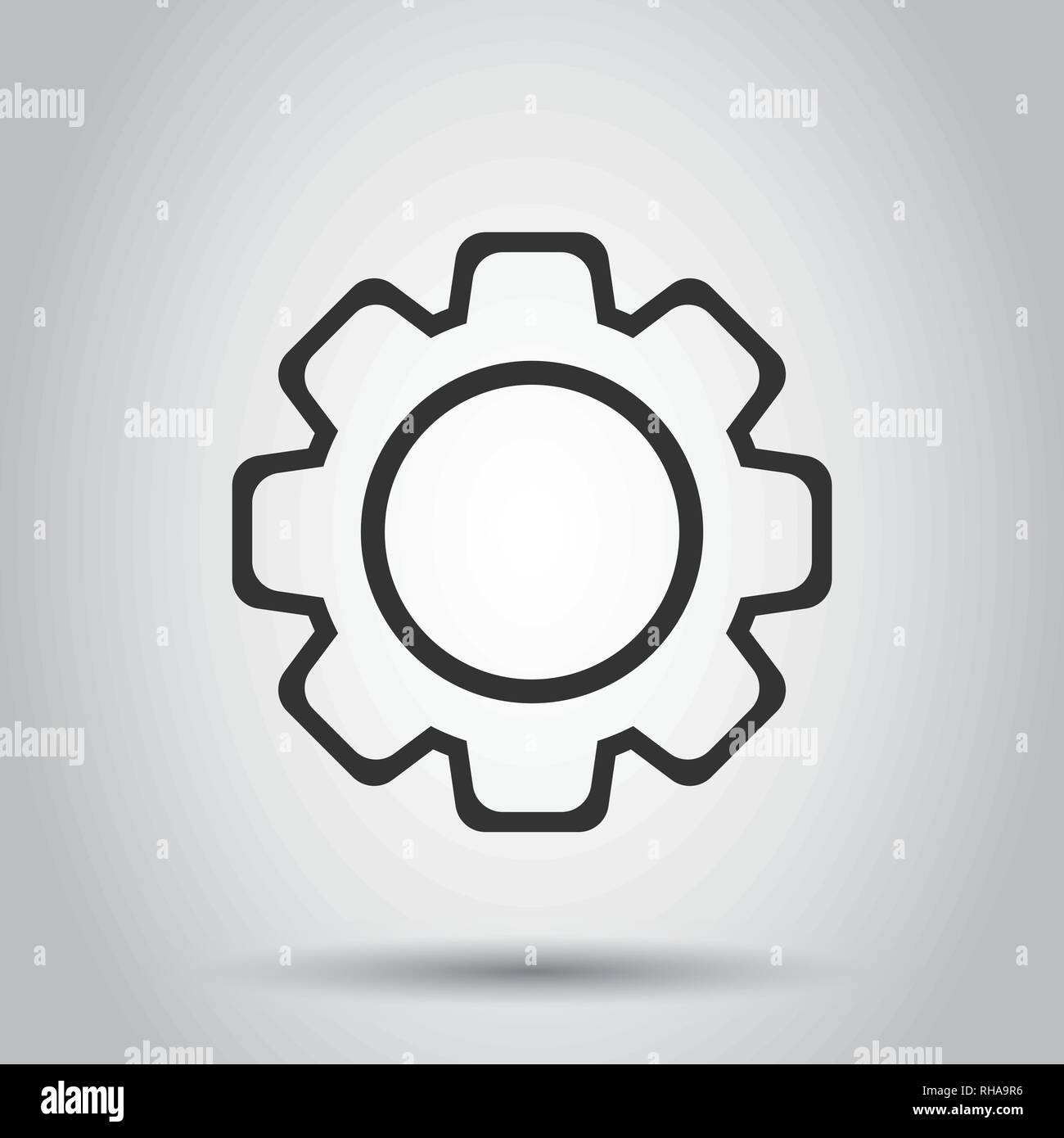 Gear vector icon in flat style. Cog wheel illustration on white ...