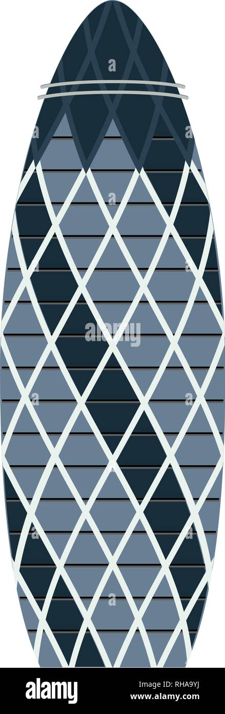 St Mary Ax - modern commercial skyscraper in London - vector illustration Stock Vector