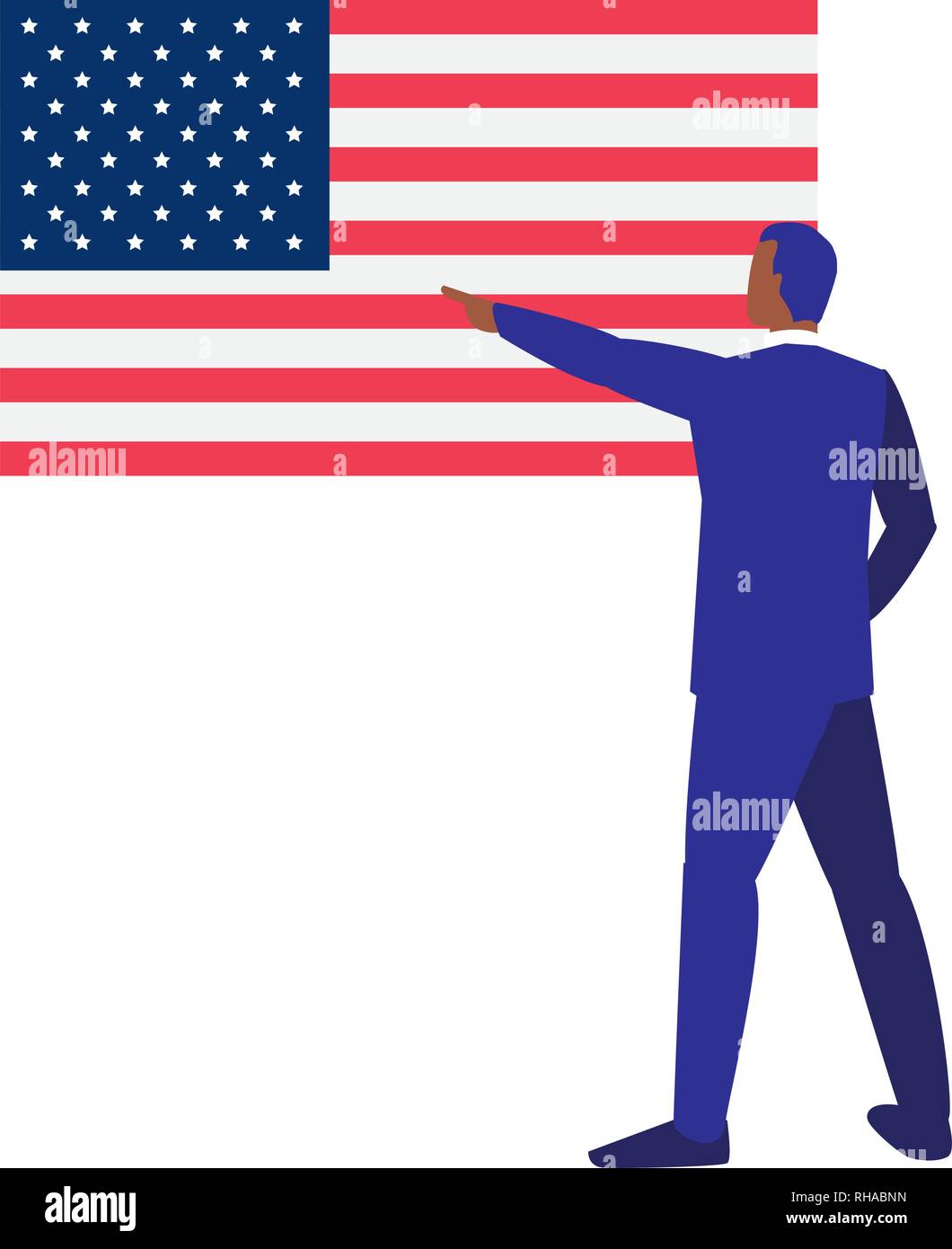 businessman american flag on white background vector illustration Stock ...