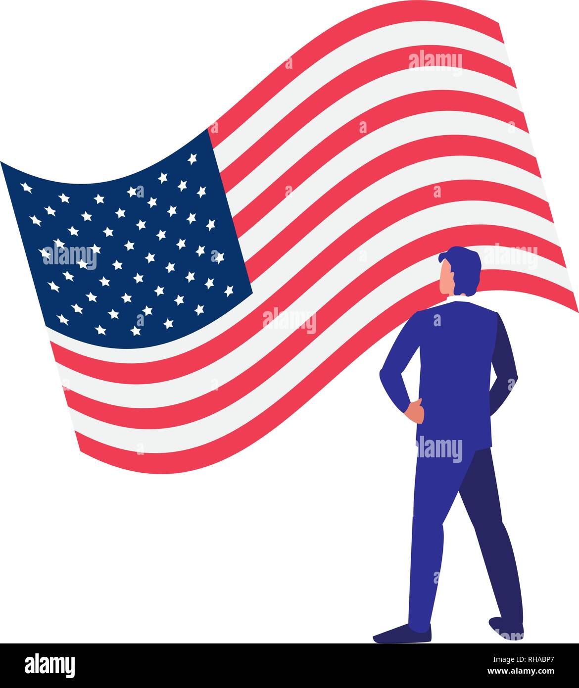 businessman american flag on white background vector illustration Stock ...