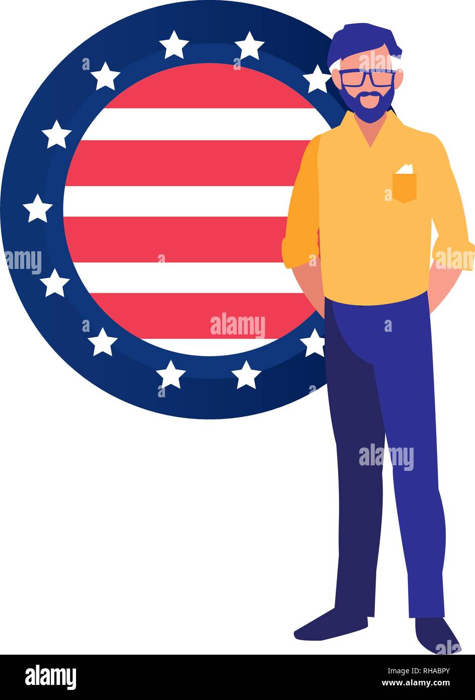 businessman american flag on white background vector illustration Stock ...