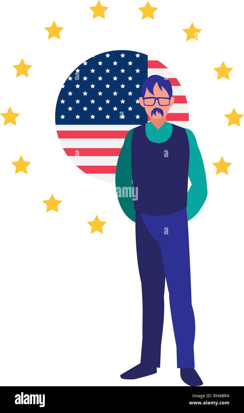 businessman american flag on white background vector illustration Stock ...