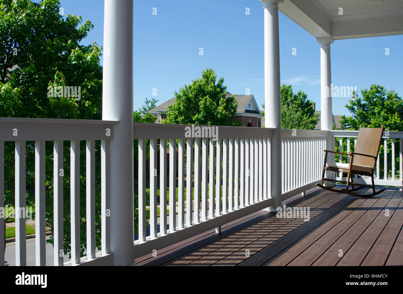 Veranda with Rocking Chair Stock Photo Alamy