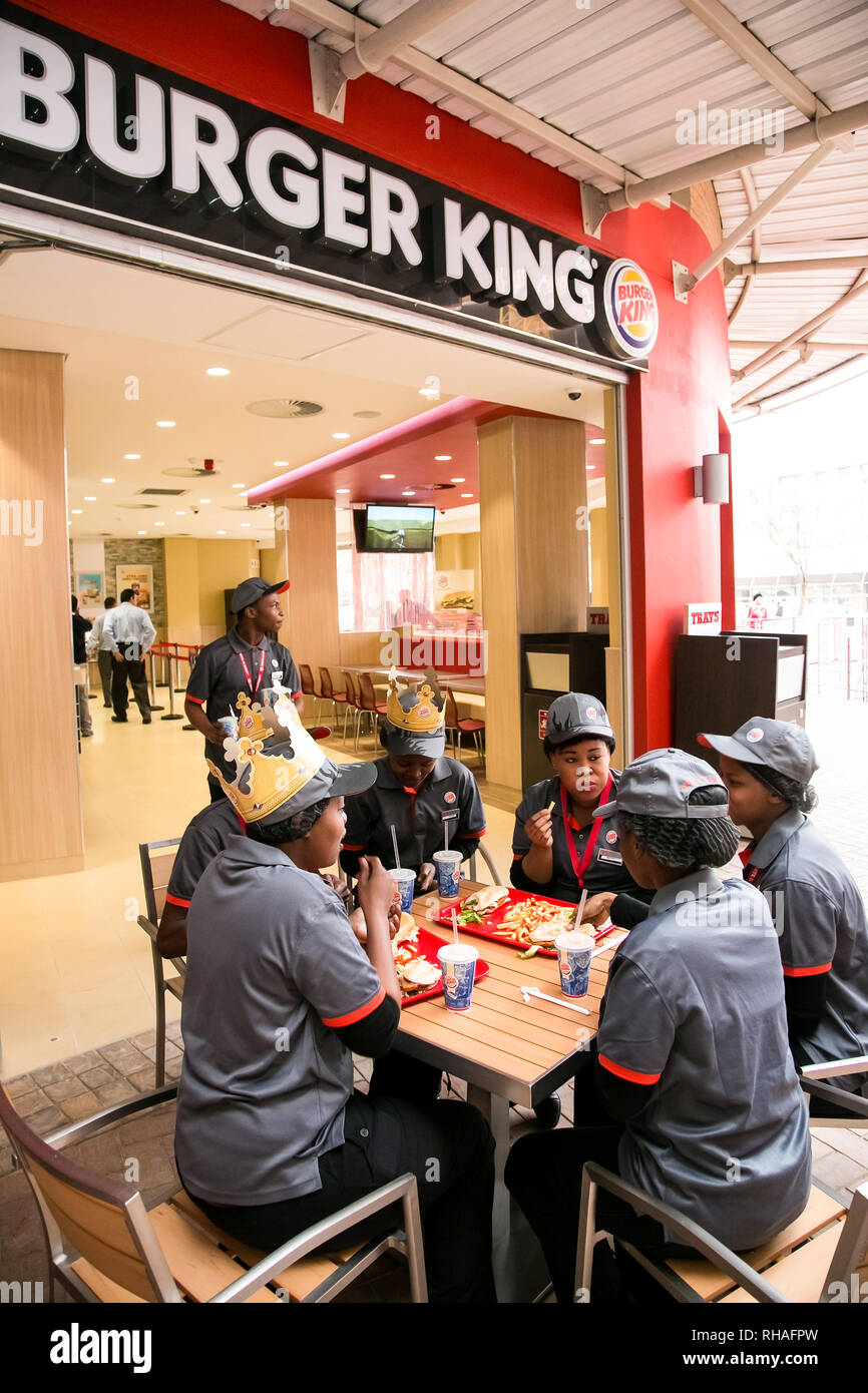Pretoria, South Africa June 28 2014 Staff at Burger King Restaurant