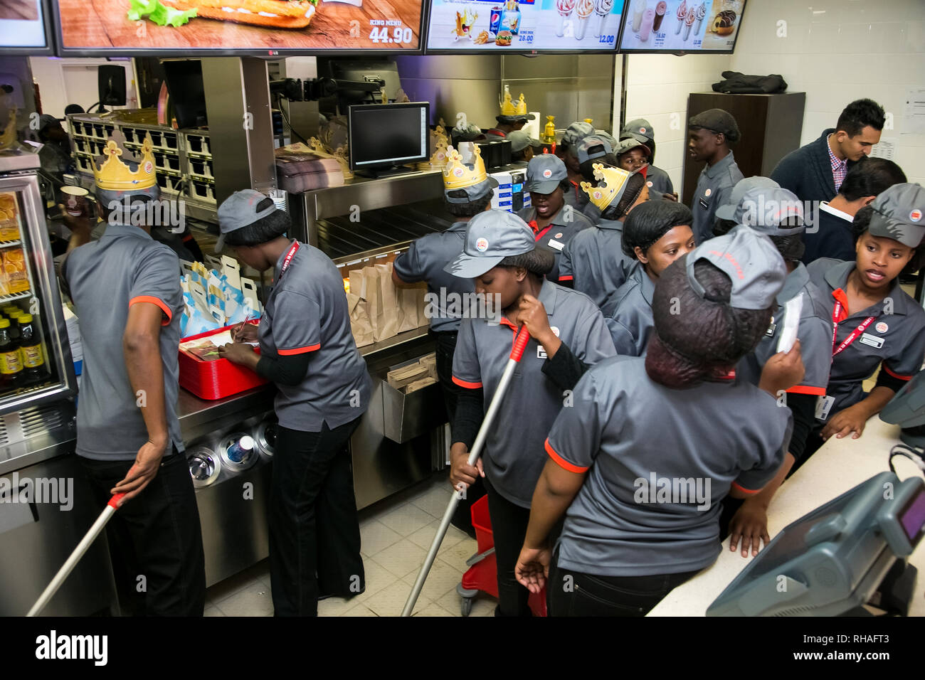 Pretoria, South Africa June 28 2014 Staff at Burger King Restaurant