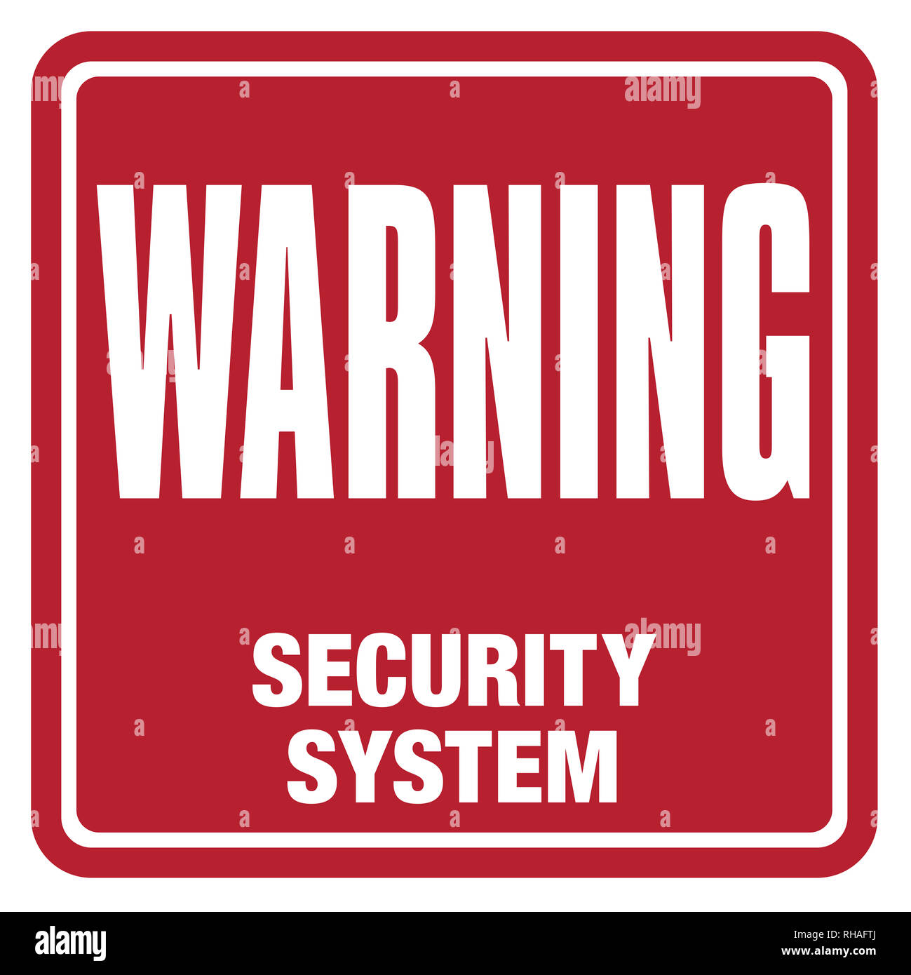 Security System Warning Sign Stock Photo Alamy