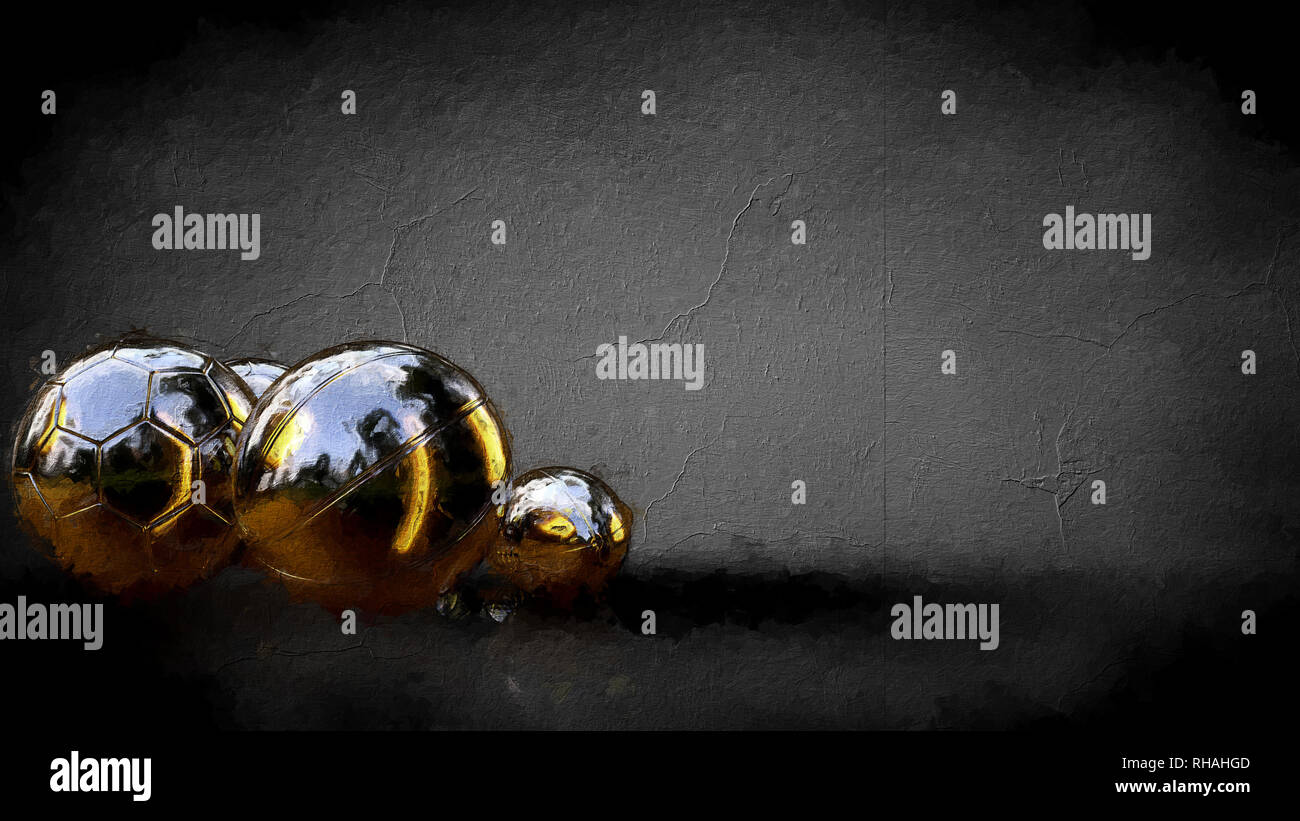 3d rendering of a golden ball on a dark background Stock Photo - Alamy