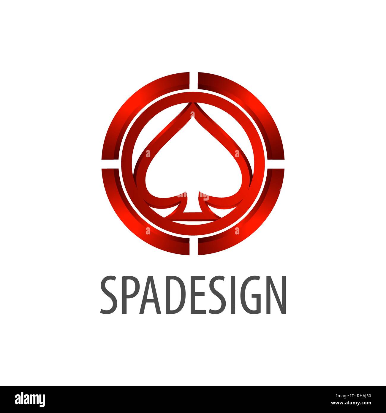 Spade sign logo concept design. 3D three dimensional style. Symbol graphic template element vector Stock Vector