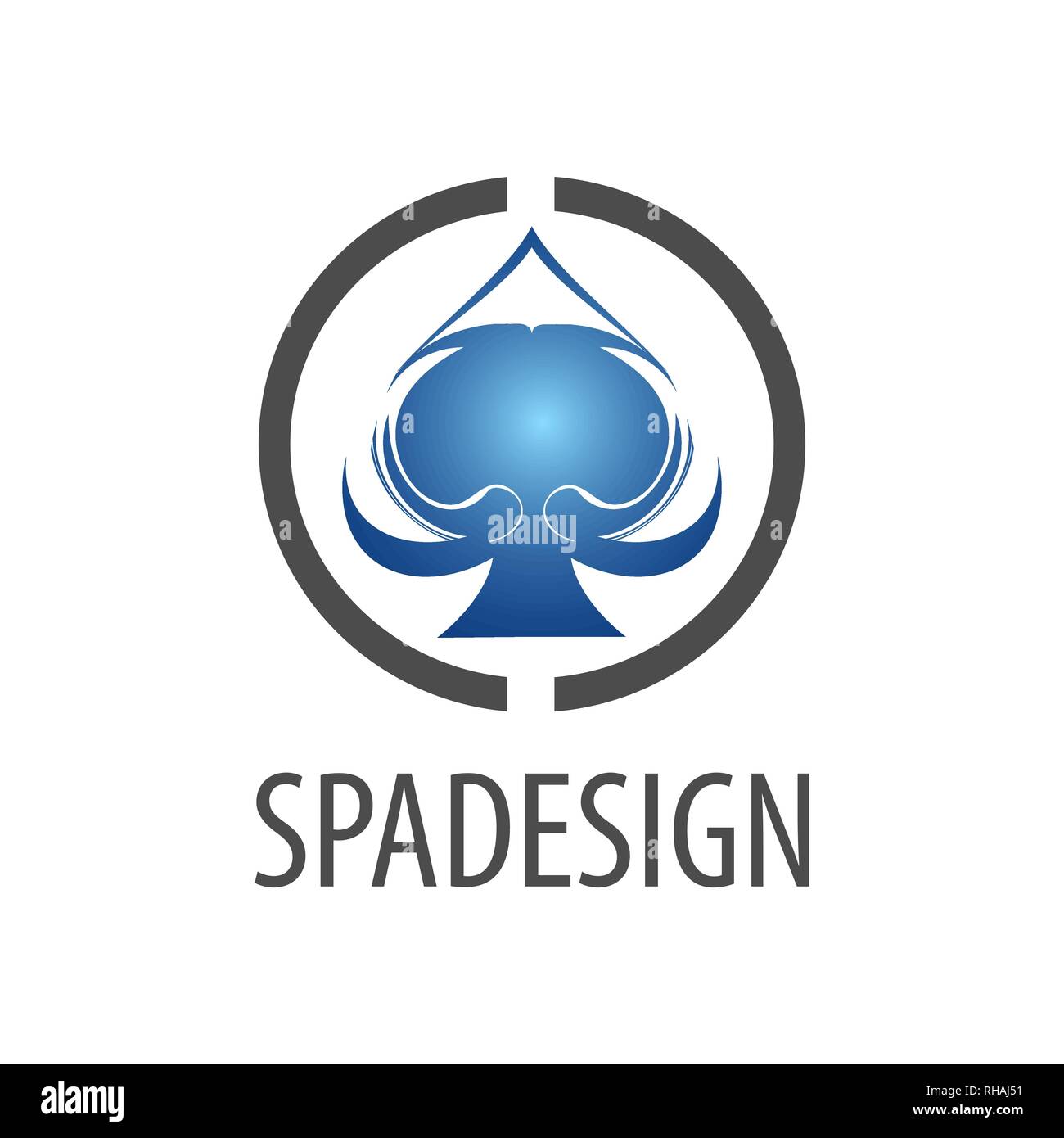 Circle spade sign logo concept design. Symbol graphic template element