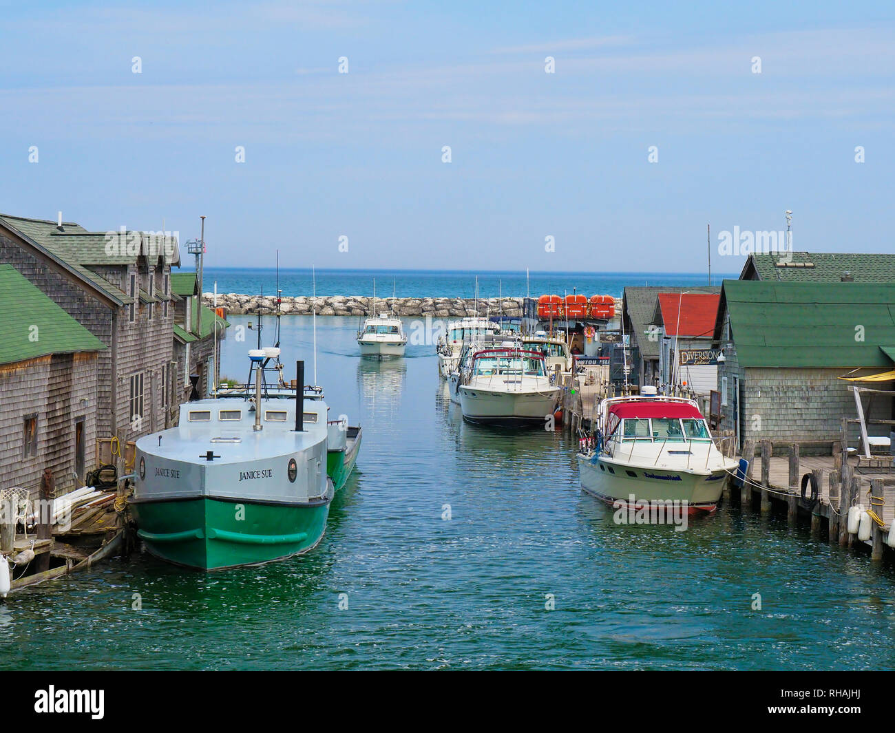 Historic Fishtown, Leland, Leelanau Penninsula, Michigan, USA Stock 