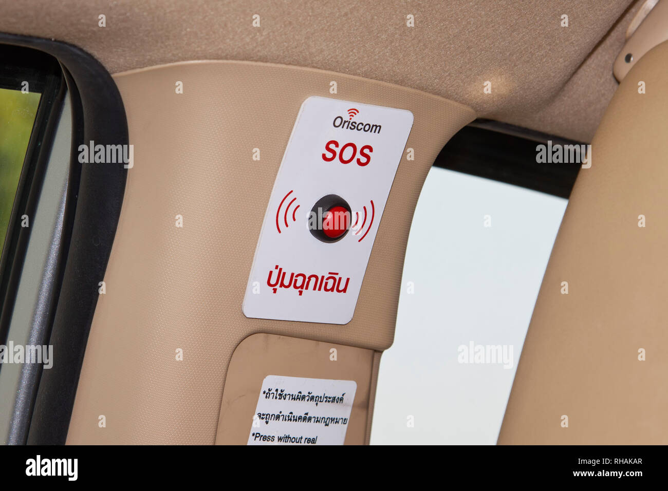 Oriscom GPS- tracking-system in a taxi in Bangkok, Thailand Stock Photo -  Alamy