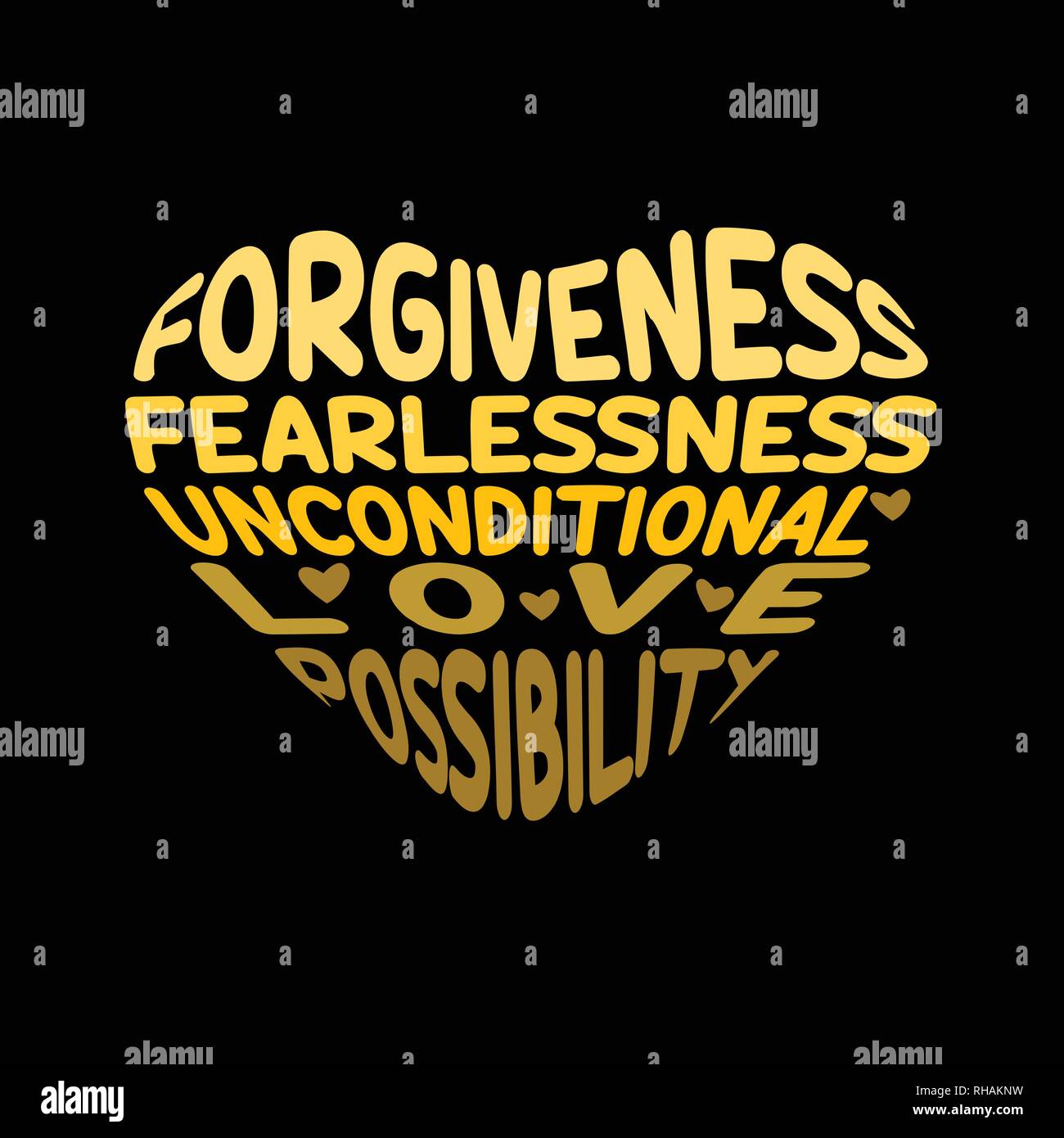 Love Quote. fearlessness unconditional love Stock Vector