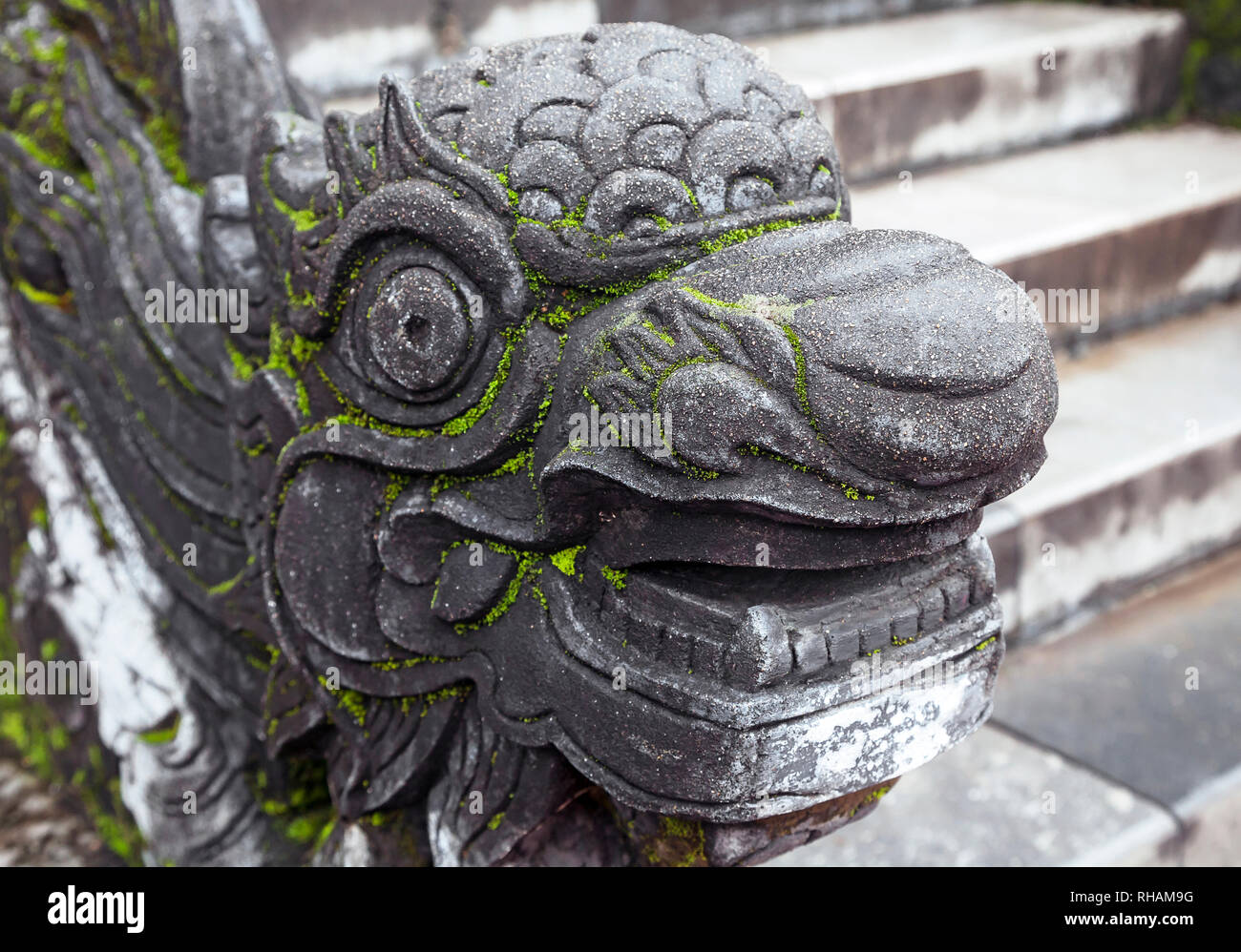 Dragon-shaped handrail in Hue Imperial Palace Stock Photo