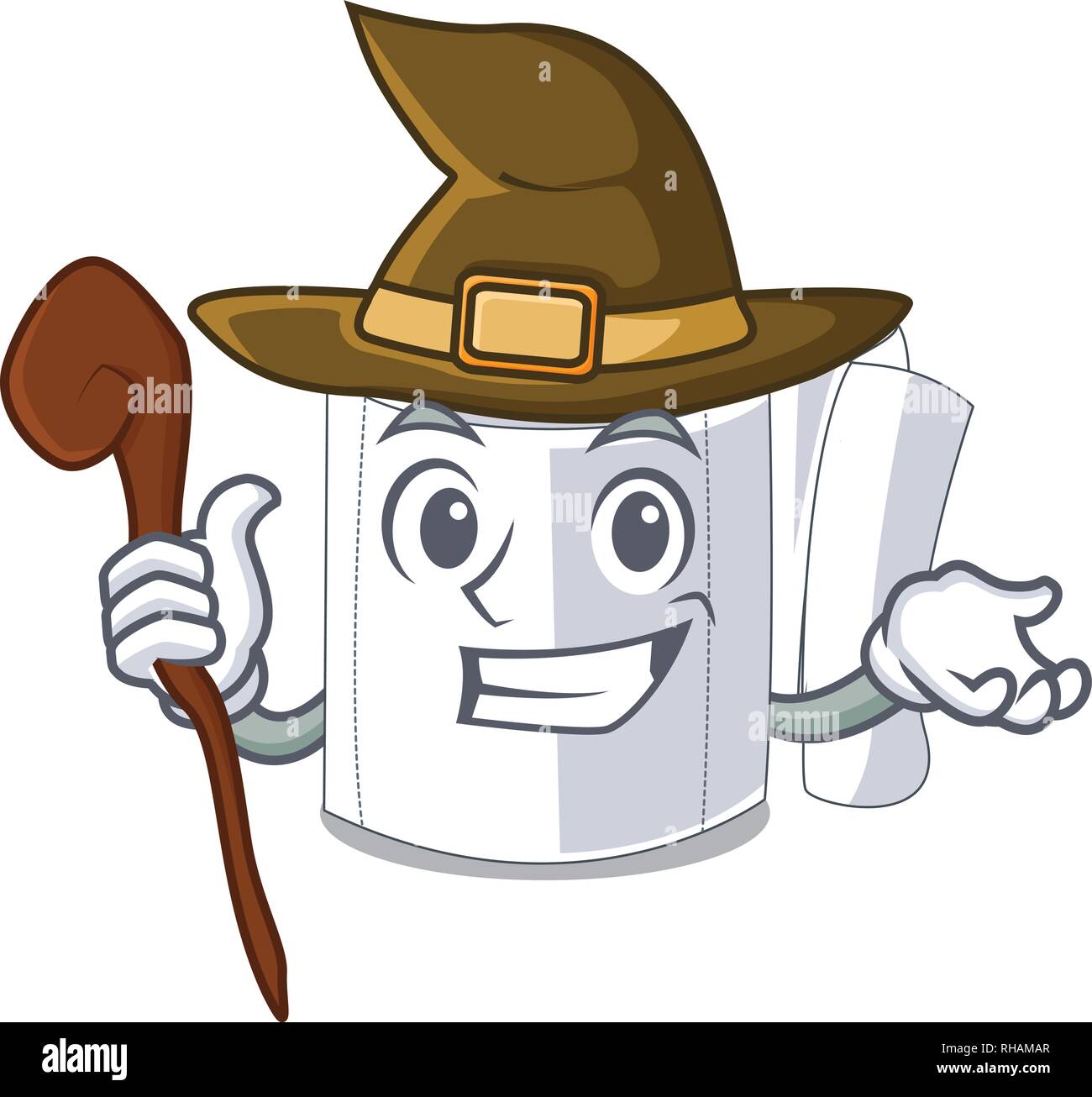 Witch toilet paper in shape of mascot Stock Vector
