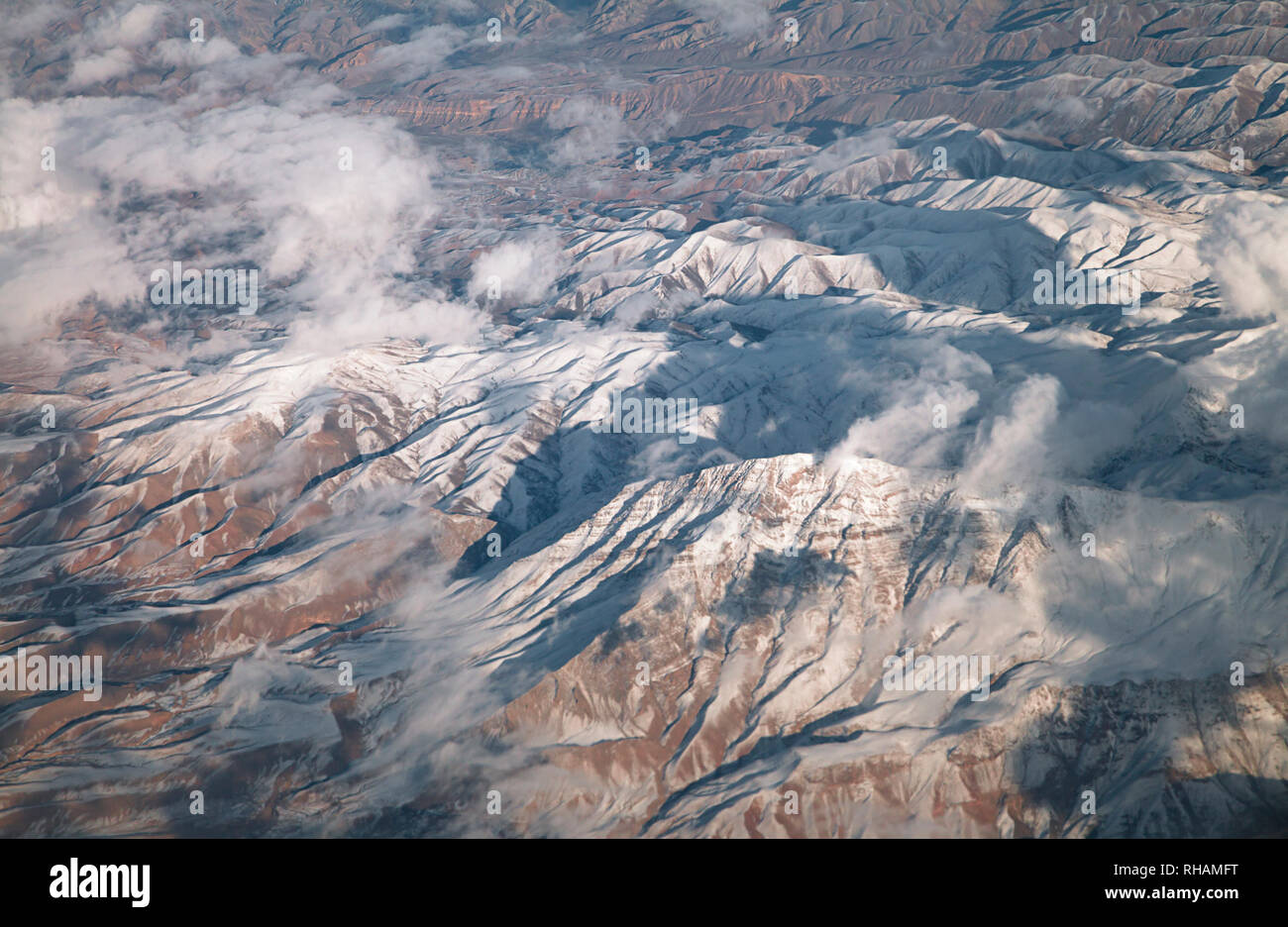 Mountains, view from airplane Stock Photo