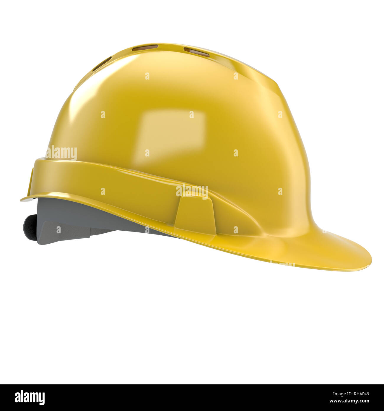 construction helmet yellow on an isolated background. 3d illustration