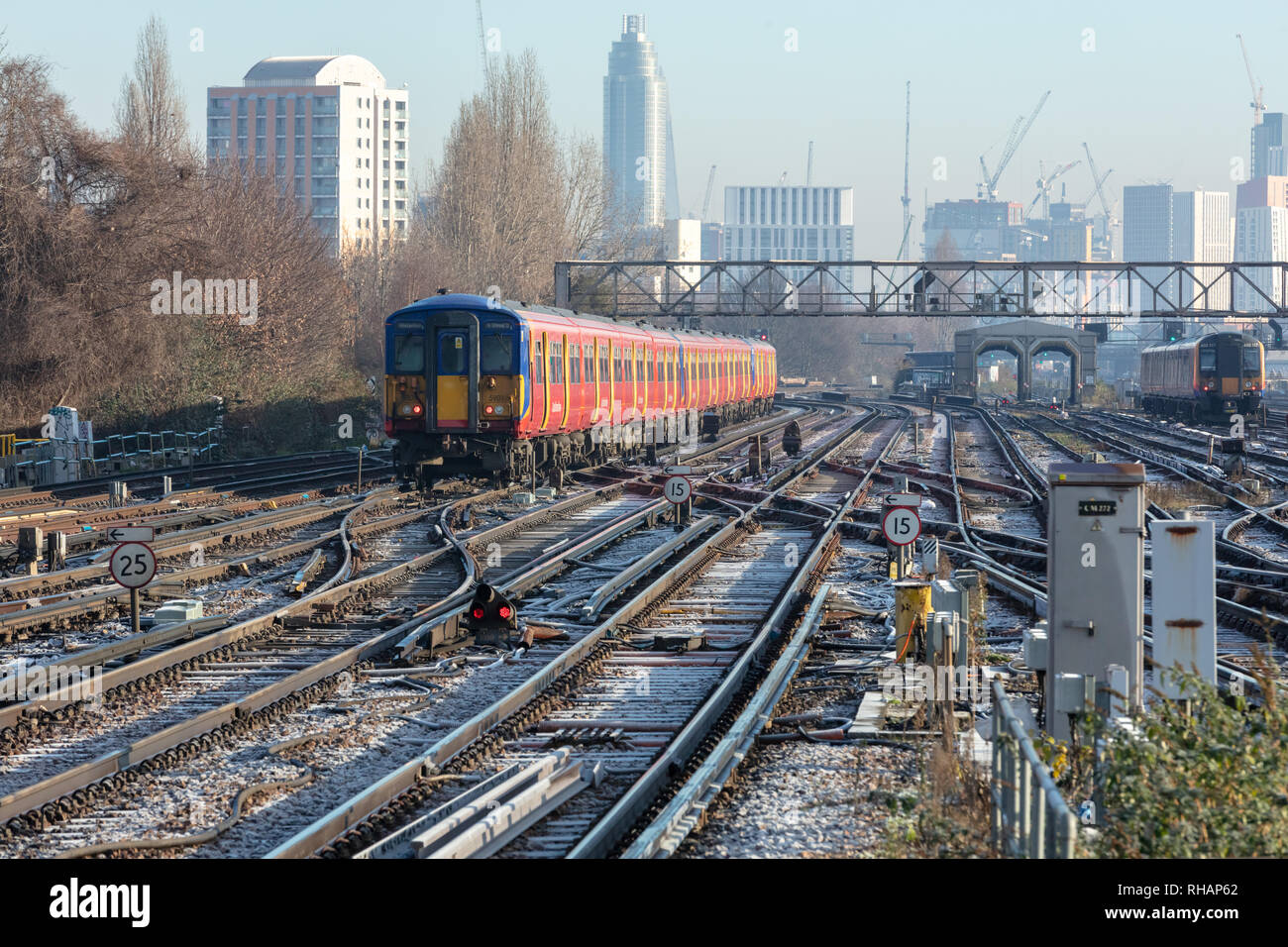 31st January 2019; Clapham Junction, London, UK; Trains Approaching