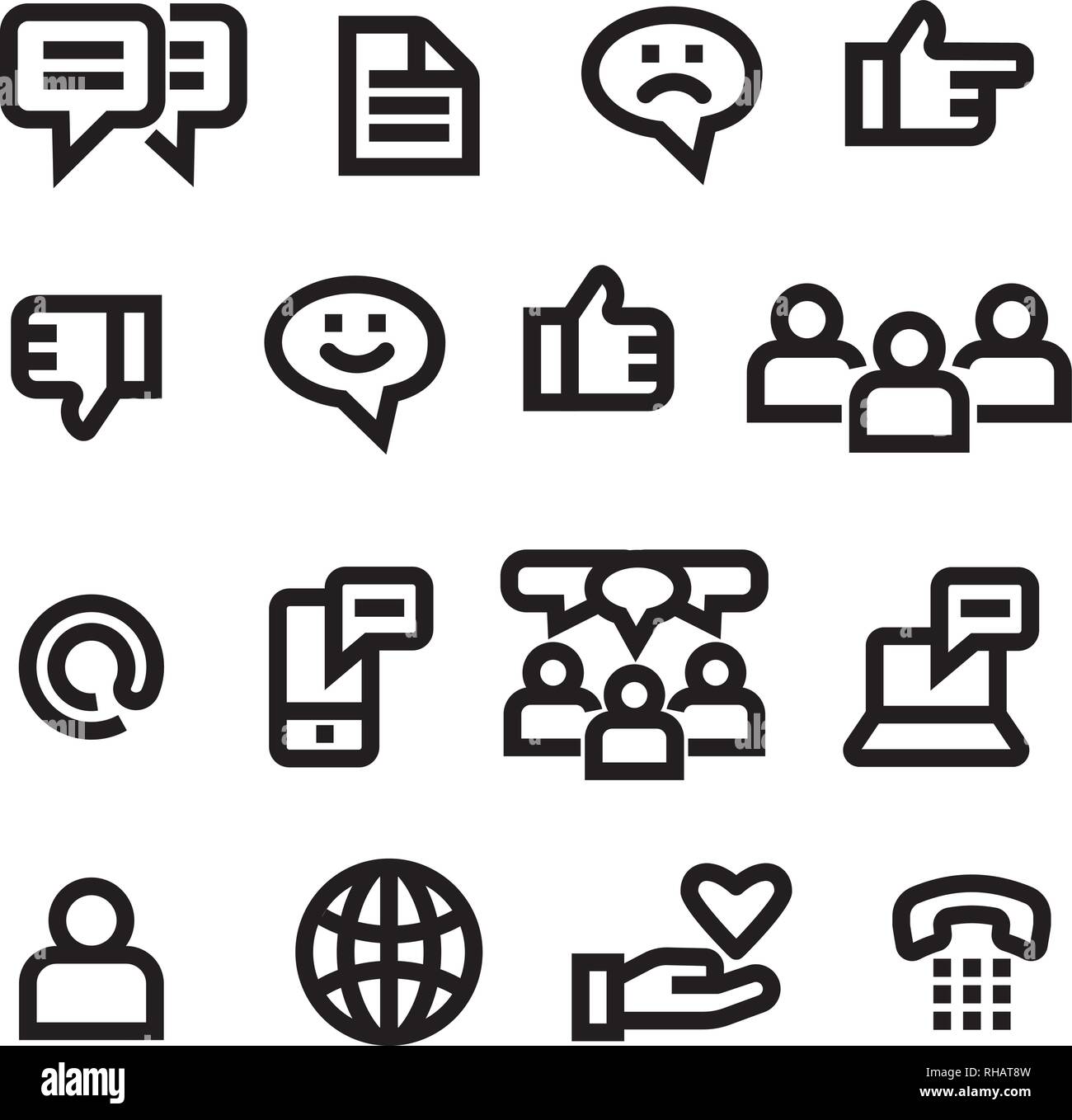 illustration of social media and network icons set Stock Vector Image ...