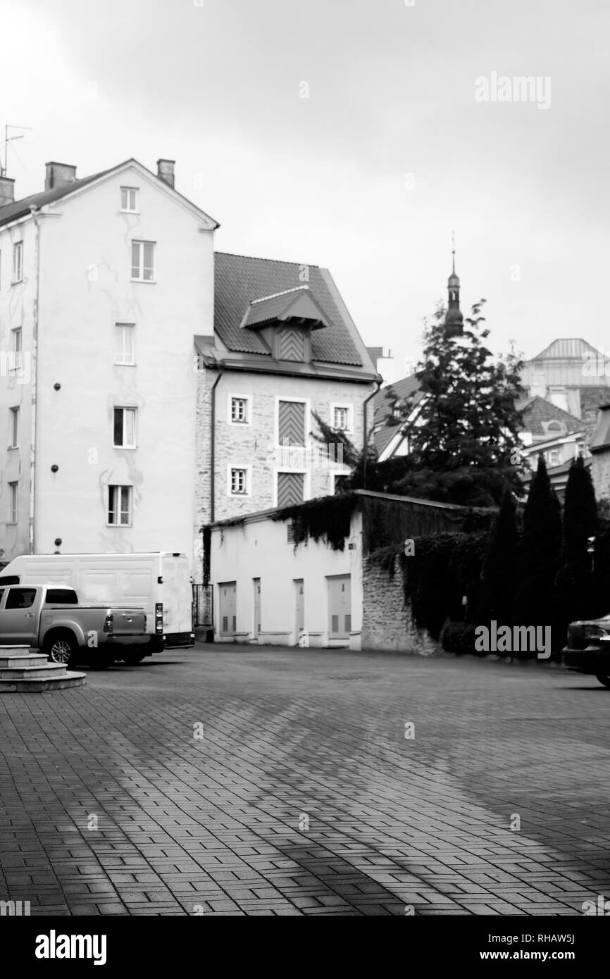 View of old buildings in Tallinn, Estonia Stock Photo