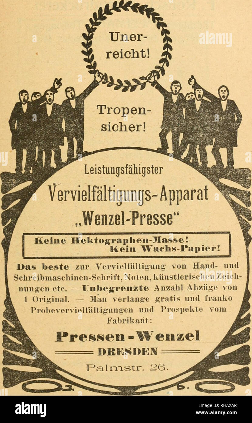 . Botaniker-Adressbuch, Sammlung von Namen und Adressen der lebenden Botaniker aller Länder, der botanischen Gärten und der die Botanik pfegenden institute, Gesellschaften und periodischen Publikationen. Botany. Anzeigen. 477 H = B im y. 11=111:. Please note that these images are extracted from scanned page images that may have been digitally enhanced for readability - coloration and appearance of these illustrations may not perfectly resemble the original work.. Dörfler, I.. Wien, Herausgeber Stock Photo