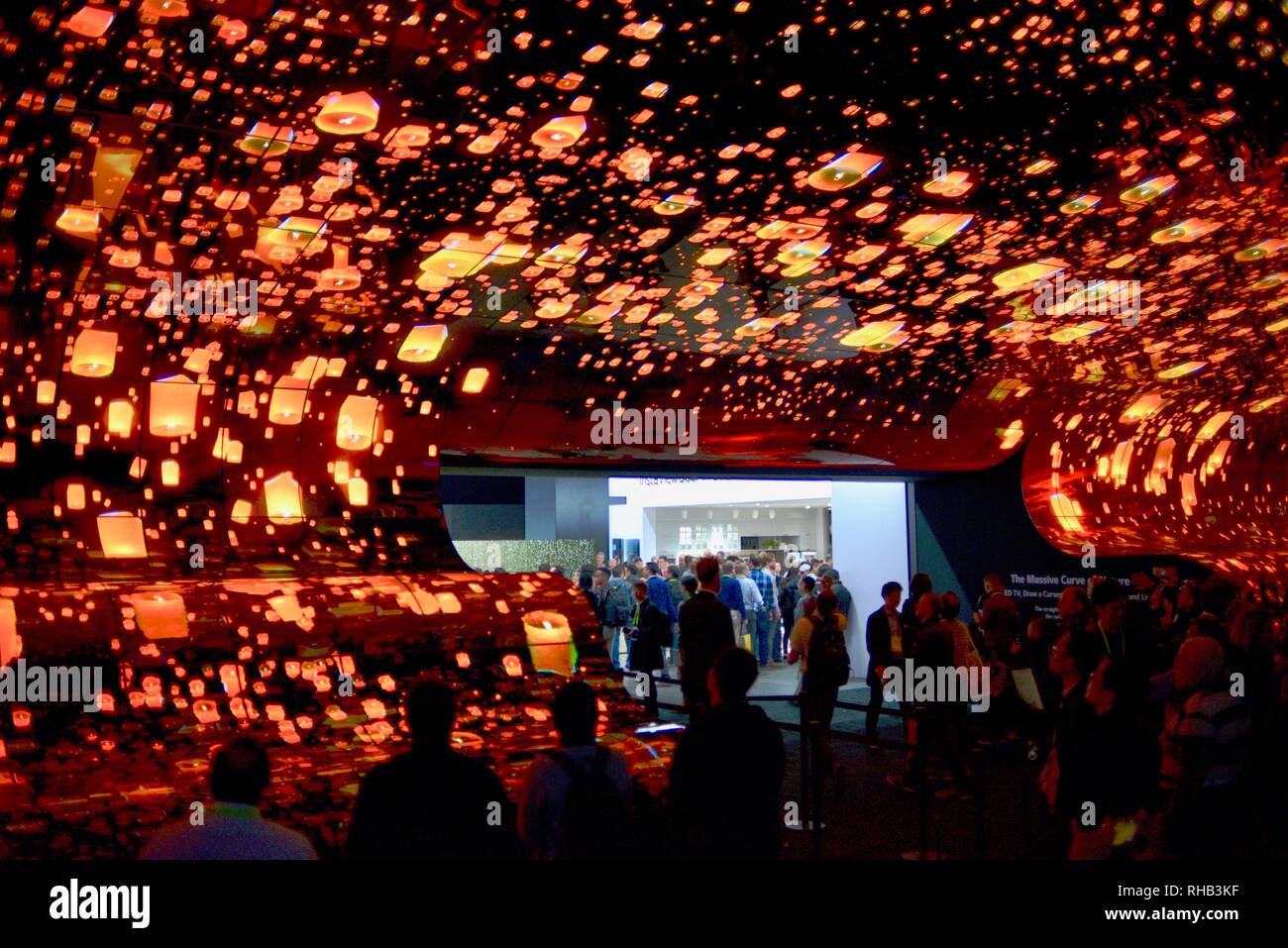 Wall and ceiling display, "massive curve of nature" 260 55inch