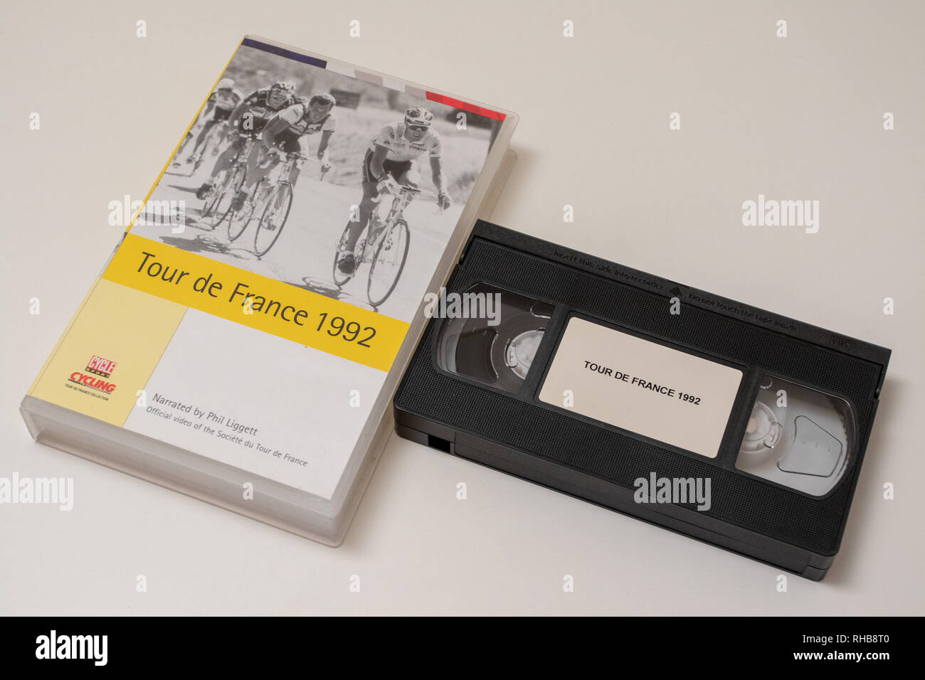 VHS tape cassette of the 1992 Tour de France Stock Photo
