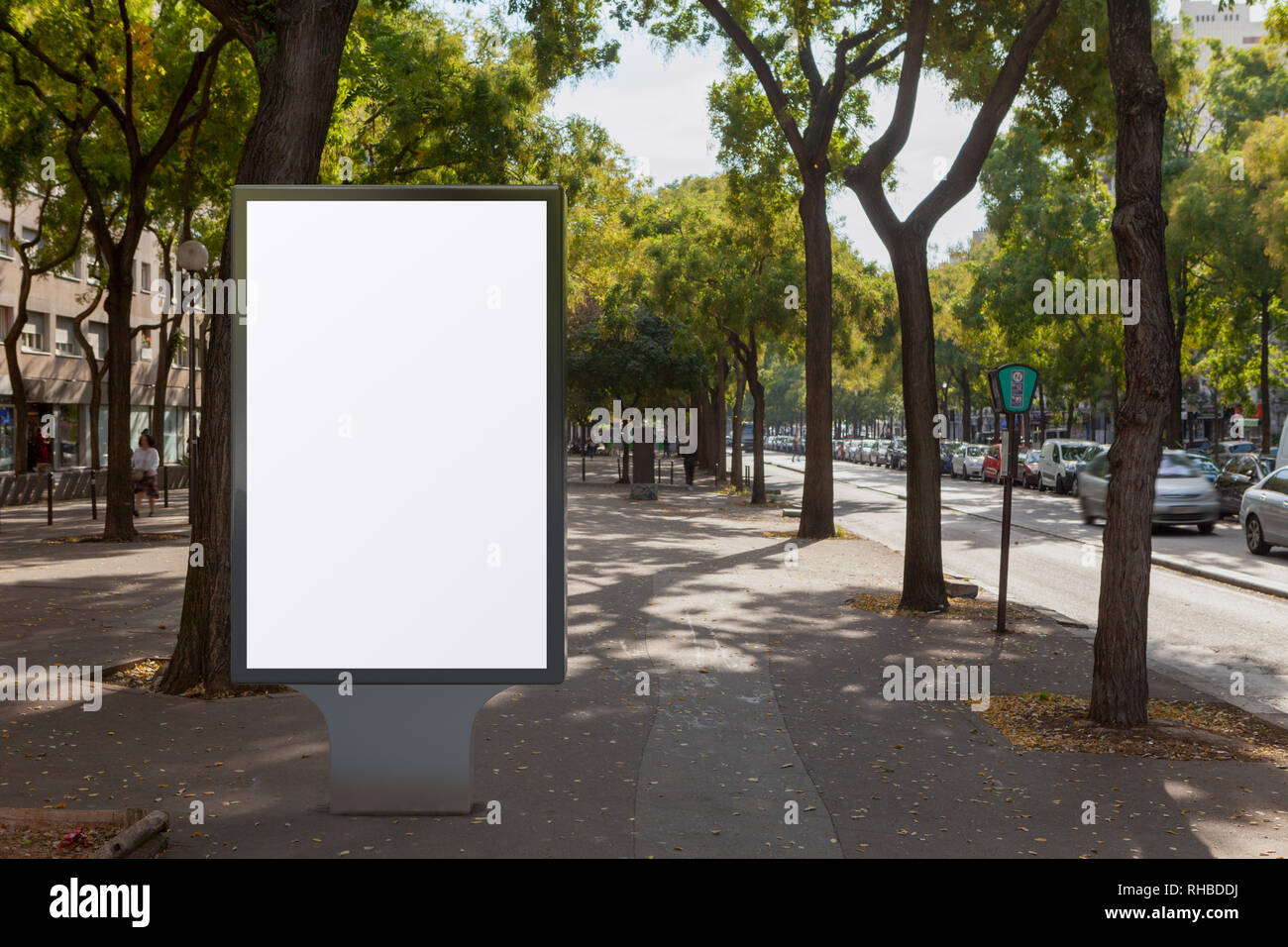 Blank street billboard poster stand Stock Photo - Alamy